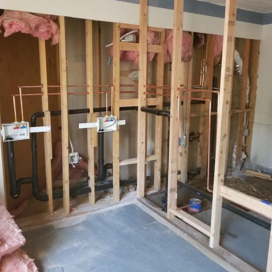 Copper pipe rough-in and plumbing installation in Clarinda